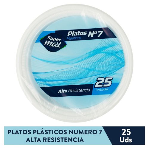 Plato Supermax Desechable N7 Bco 25Uds