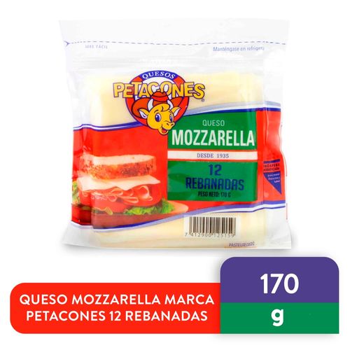 Queso Mozzarella Petacones 12 Rebanadas - 170 g