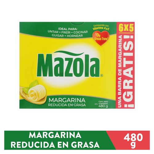 Mazola Margarina Pague 5 Lleve 6  480 g