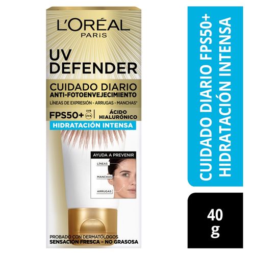 Protector Solar L'Oréal Paris UV Defender Hidratación sin color FPS 50 - 40 ml