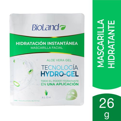 Mascarilla Facial Bioland Hydrogel Aloe Vera - 26g