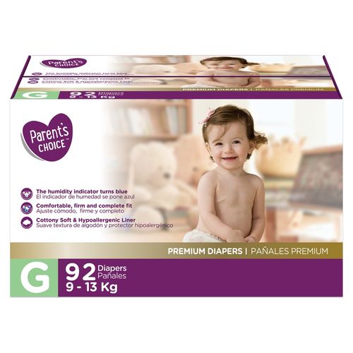 Pañal Parents Choice, Premium G -92 uds