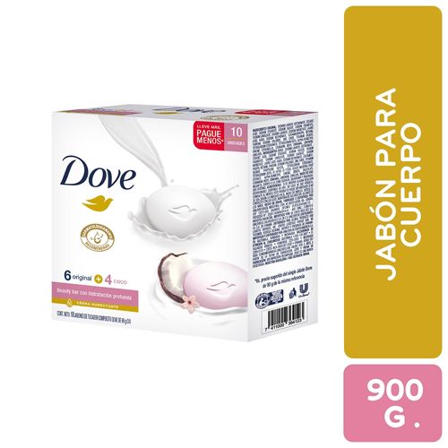 Jabón Dove Coco Y Original 10 Pack - 900 g