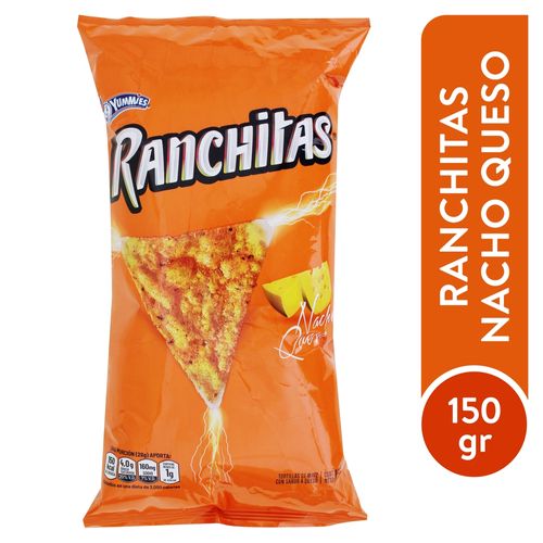 Snack de tortillas con maiz Yummies ranchitas con queso - 150 g