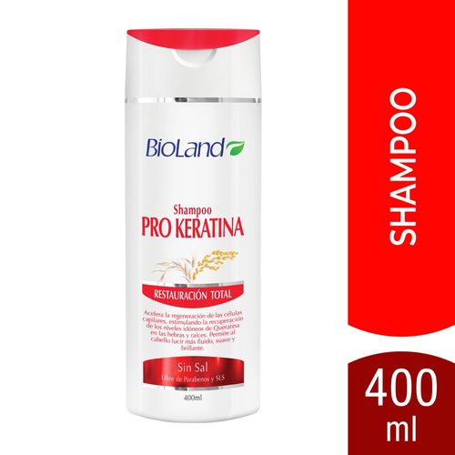 Shampoo Bioland pro keratina restauración total - 400 ml