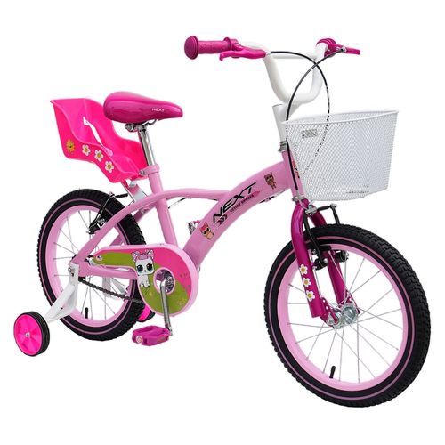 Bicicleta Next de niña con canasta colores surtidos