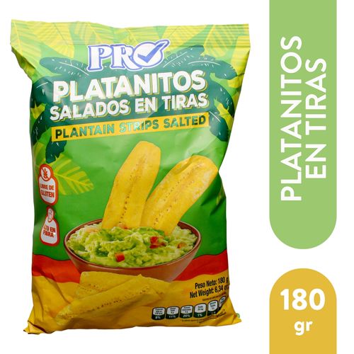 Snacks Pro Platano Verde Con Sal Tiras - 180 g