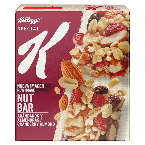 Barras Kellogg's special k nut bar arándanos y almendras 5 Uds-  165 g