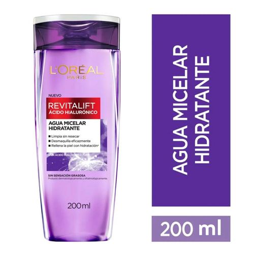 Agua Micelar Hidratante L'Oréal Paris Revitalift Ácido Hialurónico - 200 ml