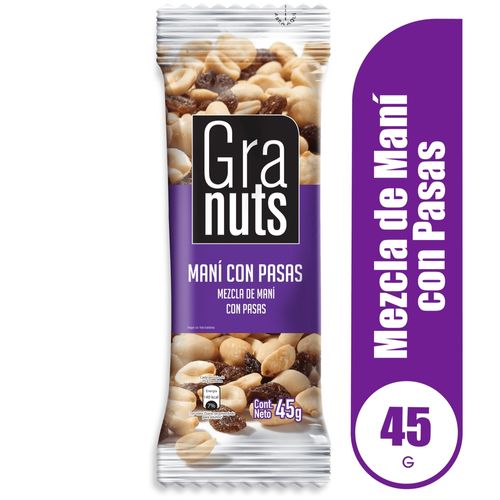 Maní Granuts con Pasas - 45 g