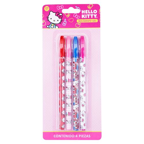 Hello Kitty 4 Boligrafos Con Disenos