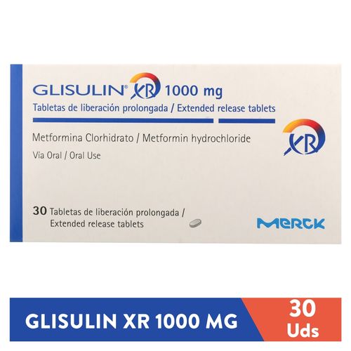 Glisulin Xr Merck 1000 mg - Precio indicado por Unidad