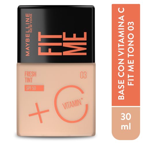 Base líquida Maybellyne fit me fresh tint 50 spf tono 03 - 30 g