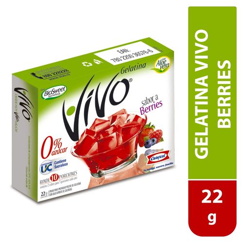 Gelatina Vivo Fresa 22 g