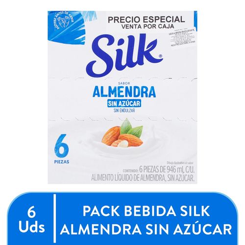 Bebida de almendra Silk sin azúcar, 6 pack - 5676 ml