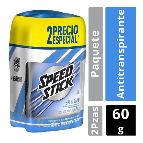 Desodorante Antitranspirante Speed Stick Sport Talc Barra 50 g 2 Pack