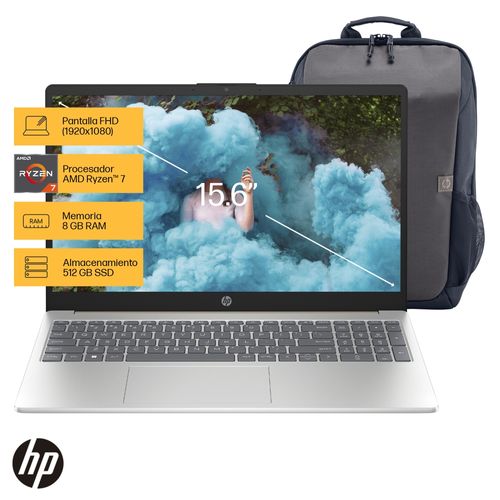 Laptop HP 15-fc0015la (80M37LA) más Mochila HP Travel