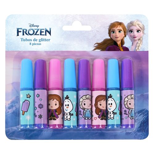 Tubos Frozen de glitter - 8 pzas