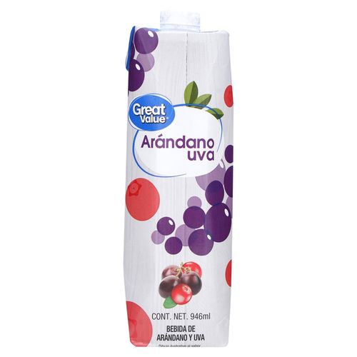 Bebida Great Value Arandano Uva - 1000 ml