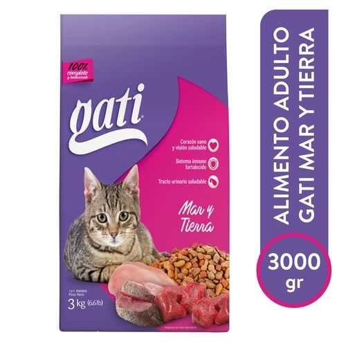Alimento Gati Para Gato Adulto Mar Y Tierra, Más 12 Meses - 3kg