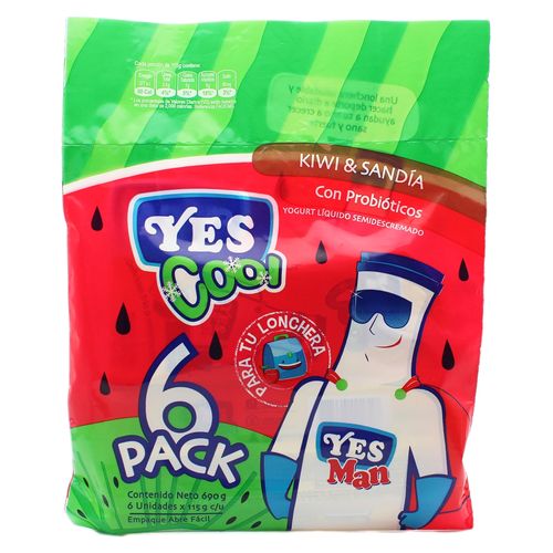 Yogurt Liq Yescool Kiwi Sandia 6Pack