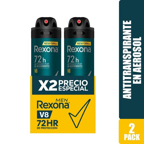 Desodorante Rexona Caballero V8 Aerosol 2 Pack - 150 ml