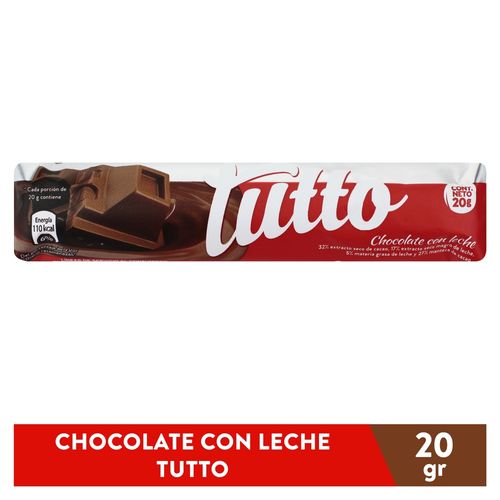 Chocolate Tutto Con Leche - 20 g