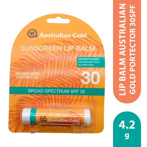 Bálsamo labial Australian Gold aroma a coco FPS 30 - 4.2 g