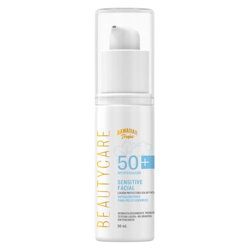 Protector solar facial Hawaiian Tropic beauty care sensitive FPS 50 - 50 ml