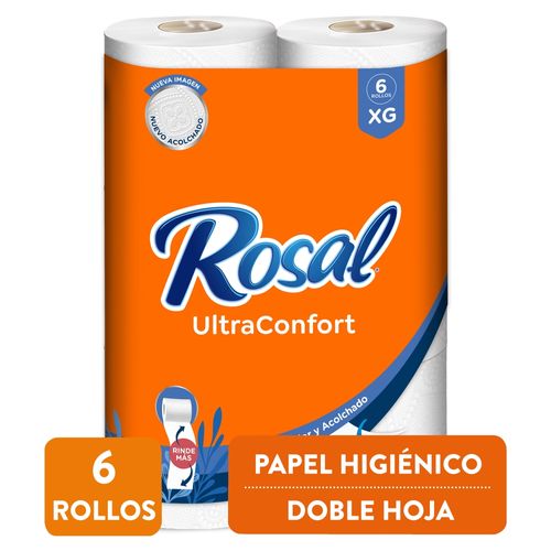 Papel Higiénico Rosal Naranja, Doble Hoja - 6 Rollos