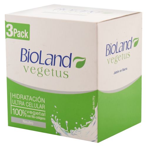 Jabón Tocador Bioland Neutro 3 pack - 270 g