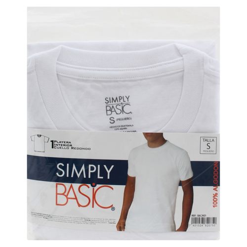 Playera Simply Basic Cuello Redondo T S