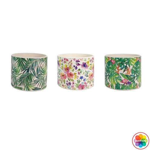 Maceta Mainstays cerámica diseño surtido - 15 cm