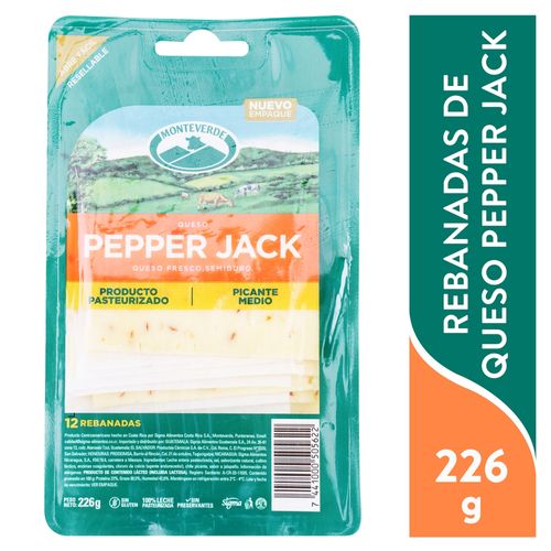 Ques Pepper Montev Rebanado 226 Gr