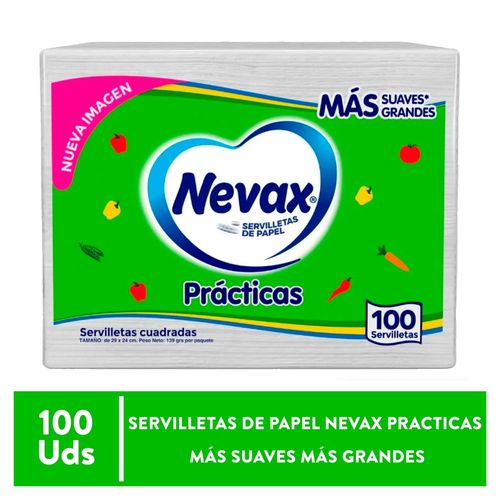 Servilletas De Papel Cuadradas Nevax Prácticas Más Suaves - Grandes - 100Uds