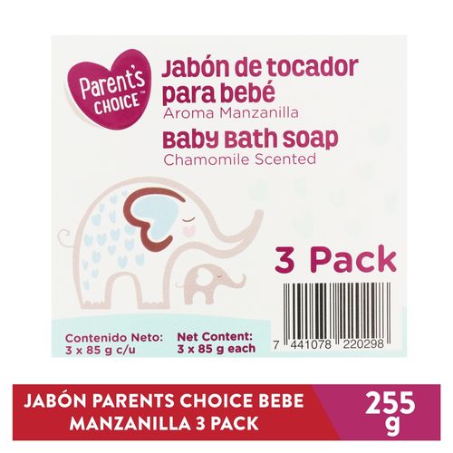 3 Pack Jabón Parents Choice Bebe Manzanilla - 85 g