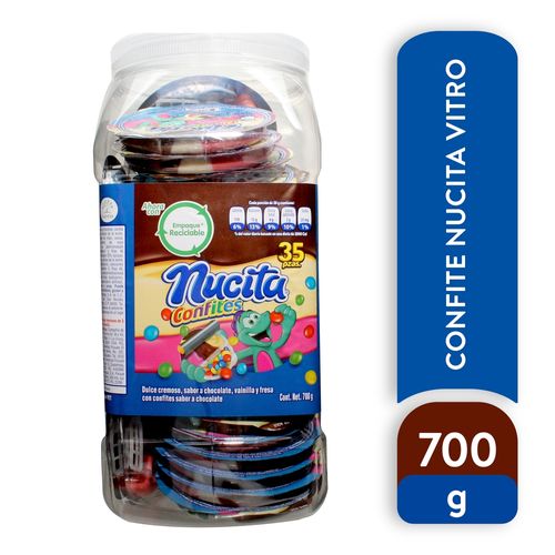 Confite Nucita Vitro Con Confites Sabor a Chocolate -700 g