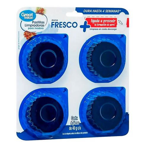 Pastilla Inodo Great Val Azul 4 Pk 40 g