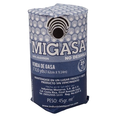 Venda Gasa Migasa Industrias Monerva -3 Pulgadas X 10 Yardas