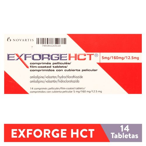 Exforge 160/12.5/5Mgs 14Comprimidos