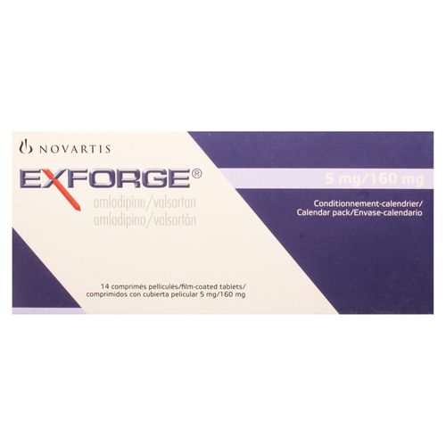 Exforge Novartis 5/160 mg - 14 Comprimidos