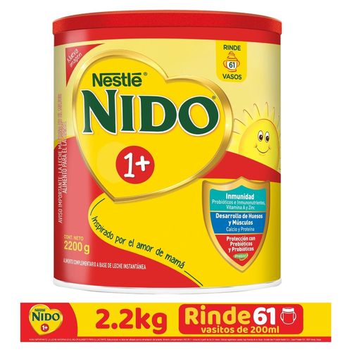 Fórmula láctea Nestlé® Nido® 1+ Protección®  Alimento Complementario A Base De Leche Instantánea Lata - 2.2 Kg