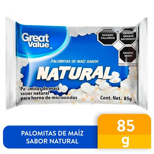 Palomitas de maiz Great Value sabor natural - 85 g