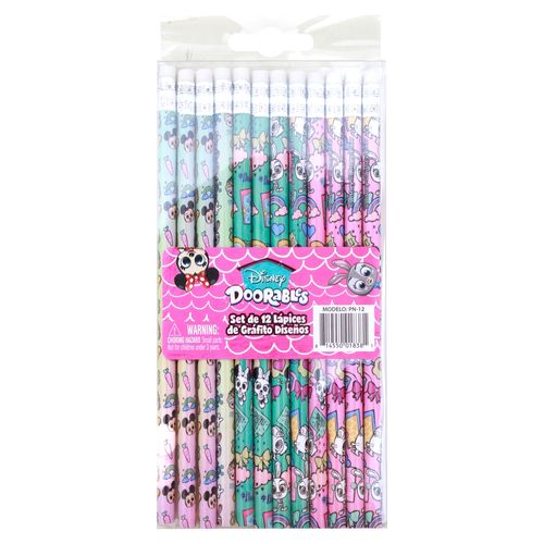 Lapices De Grafito Doorables, Con Diseños -12Uds