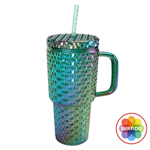 Ms Vaso Con Pajilla Iridescente 30onz