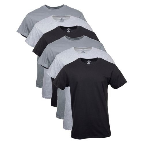 Playera Gris Negro Cuello Redondo