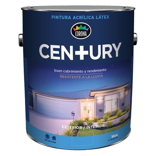 Pintura Acrílica Lálex Corona Century Exterior Interior Resistente A La Lluvia Color Limón Fresco - 1 galon