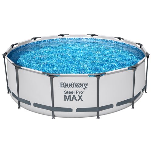 Piscina Elevada Steel Pro MAX Bestway Estructural Redonda con Medidas de 3.66m x 1.00m Modelo: 56419 Capacidad de 2417 galones