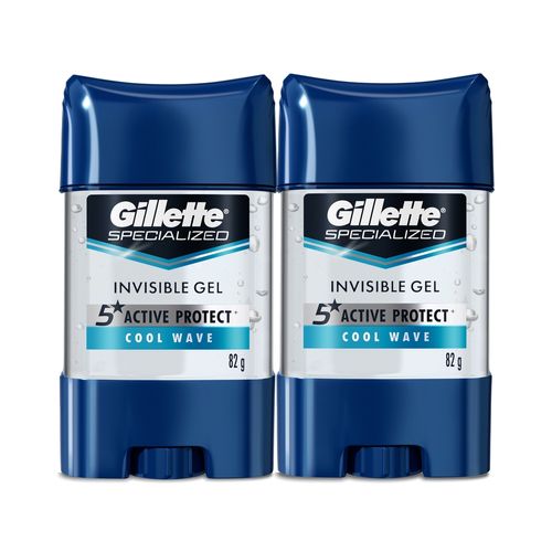 Gel Invisible Antitranspirante Gillette Specialized Cool Wave 82 g - 2 Uds