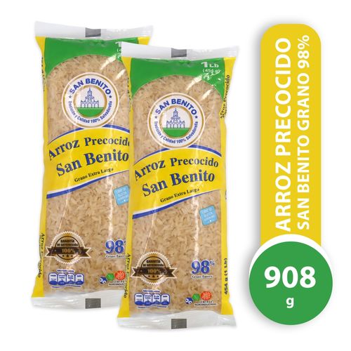 Arroz Precocido, San Benito 2 pack, Grano extra largo - 908 g